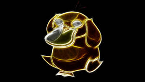 Glowing Neon Psyduck Wallpaper