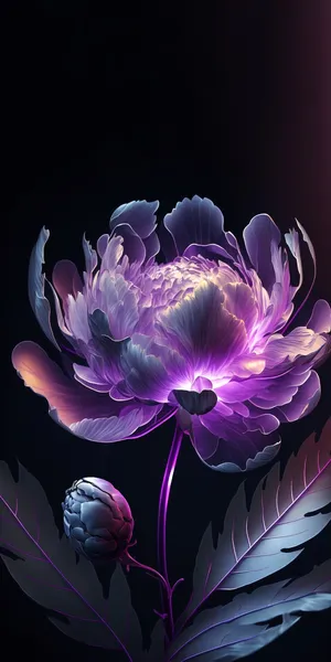 Glowing Purple Flower Artwork Wallpaper