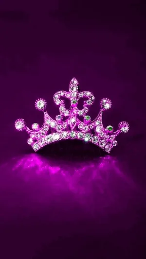 Glowing Purple King And Queen Crown Wallpaper