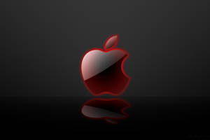 Glowing Red Apple Logo Wallpaper