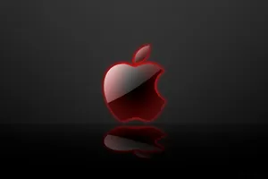 Glowing Red Apple Logo Wallpaper