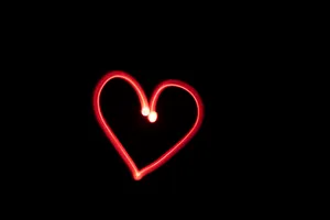 Glowing Red Heart Wallpaper