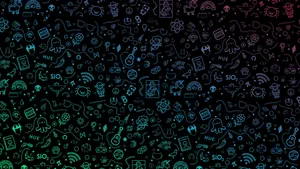 Glowing Space 4k Doodle Wallpaper