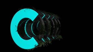 Glowing Teal Letter C Wallpaper