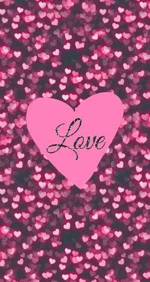 Glowing Tiny Pink Hearts Iphone Wallpaper