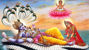 God Full Hd Krishna And Brahma Wallpaper