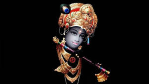 God Full Hd Krishna Playing Instrument Wallpaper