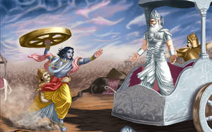 God Full Hd Lord Krishna And Pitamah Wallpaper