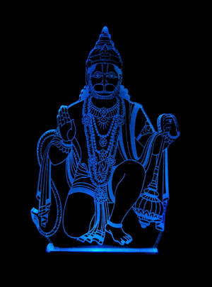 God Hanuman Blue And Black Wallpaper