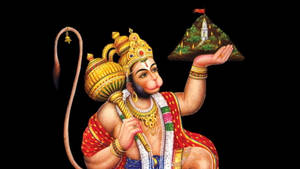 God Hanuman With Medicine Mountain Wallpaper
