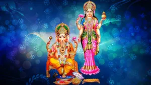 Goddess Ganesha And Lakshmi Wallpaper