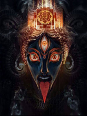 Goddess Kali Black Painting Wallpaper