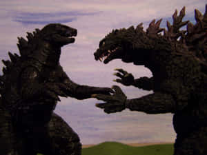Godzilla 1998 Menacingly Emerging From The Ocean Wallpaper