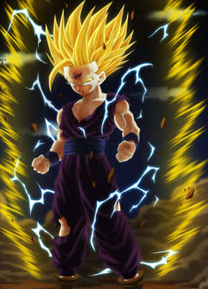 Gohan Iphone Surrounded By Energy Wallpaper