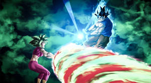 Goku 4k Ultra Hd Fighting Kale Wallpaper