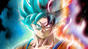 Goku 4k Ultra Hd Half Blue Hair Wallpaper