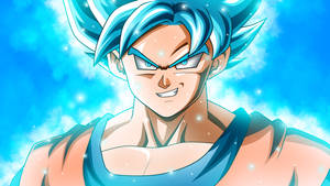 Goku 4k Ultra Hd Smirking Super Saiyan Blue Wallpaper