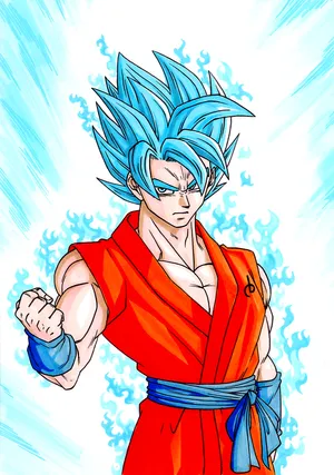 Goku Blue Digital Art Wallpaper