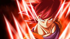 Goku Bright Red Kaioken Force Wallpaper