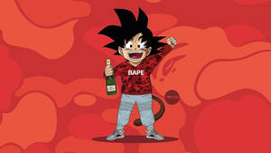 Goku In Bape Jacket Wallpaper