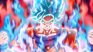 Goku Light Blue Kaioken Flame Wallpaper