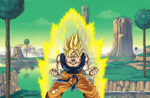 Goku Super Saiyan In Fight Wallpaper