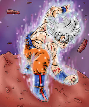 Goku Ultra Instinct Fight Art Wallpaper
