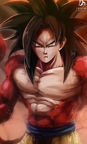 Goku Unleashes His Super Saiyan 4 Power Wallpaper