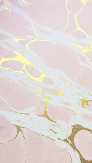 Gold Aesthetic Pink And White Marble Wallpaper