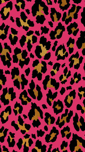Gold And Black Cute Leopard Print Wallpaper
