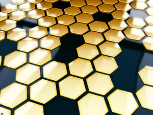 Gold And Black Hexagon Tiles Wallpaper