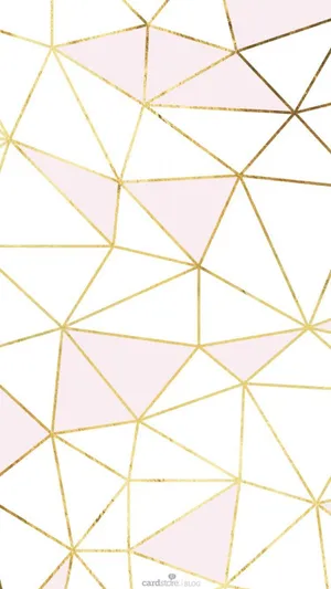 Gold And Pink Geometric Pattern Wallpaper