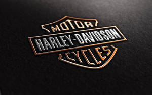 Gold And Silver Harley Davidson Logo Wallpaper