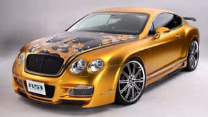 Gold Bentley Continental Diamond Car Wallpaper