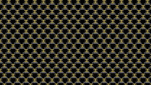 Gold Chanel Logo Patterns Wallpaper