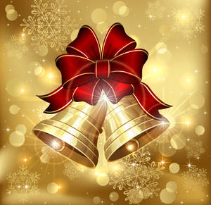Gold Christmas Bells Wallpaper