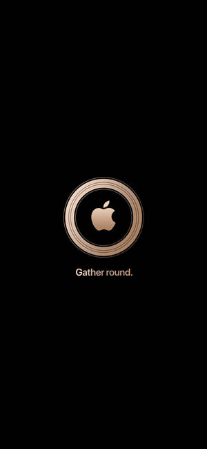 Gold Circle Apple Logo Iphone Wallpaper