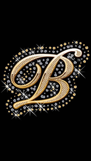 Gold Diamond Letter B Wallpaper