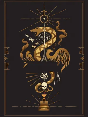 Gold Fantastic Beasts Harry Potter Phone Wallpaper