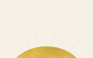 Gold Foil Sun On White Wallpaper