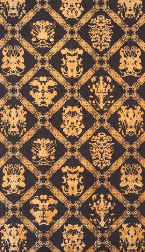Gold Foil With Rorschach Pattern Wallpaper