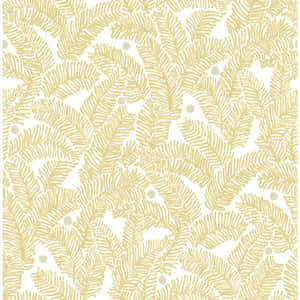 Gold Leaf Fern Pattern Wallpaper