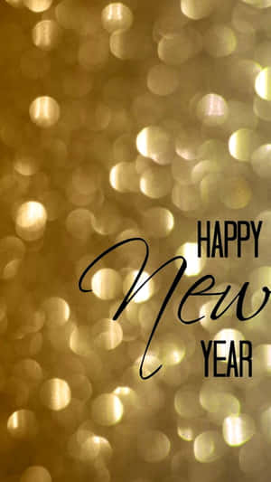 Gold Lights New Year Phone Wallpaper