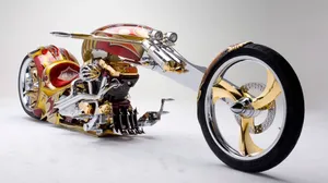 Gold Plated Chopper Motorcycle Wallpaper