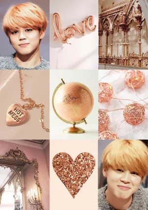 Gold Rose Jimin Aesthetic Wallpaper
