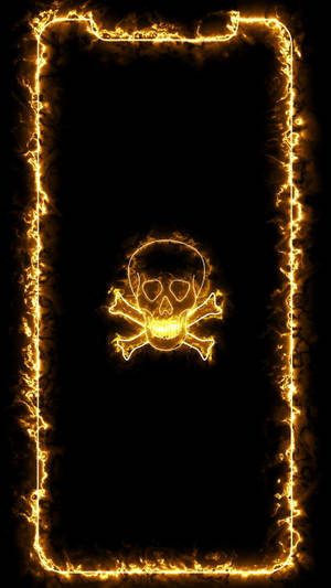 Gold Skull Neon Aesthetic Iphone Wallpaper