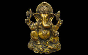 Gold Statue Lord Ganesha Wallpaper