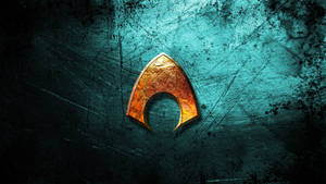 Golden Aquaman Logo Blue Wallpaper