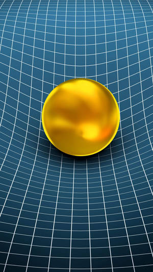 Golden Ball On Teal Grid Mobile 3d Wallpaper