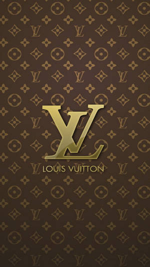 Golden Brown Louis Vuitton Phone Wallpaper